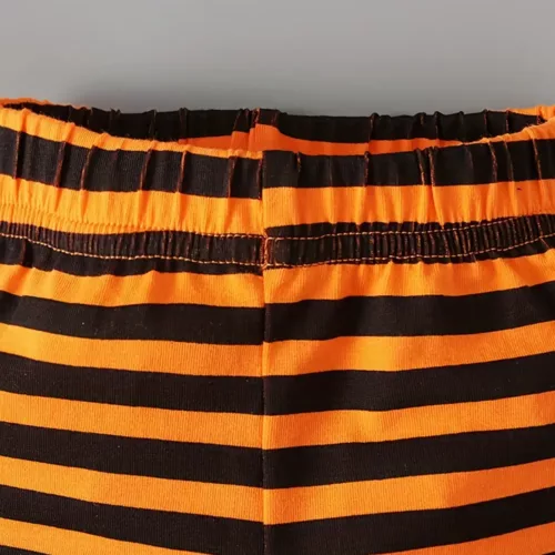 Ensemble bébé garçon Halloween 2 pièces – combinaison citrouille à capuche + pantalon rayé