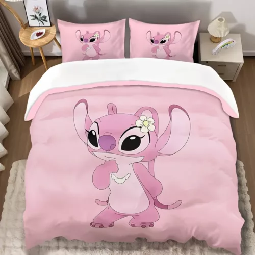 Parure de lit Lilo & Stitch 3 pièces – housse de couette douce + taies dessin animé