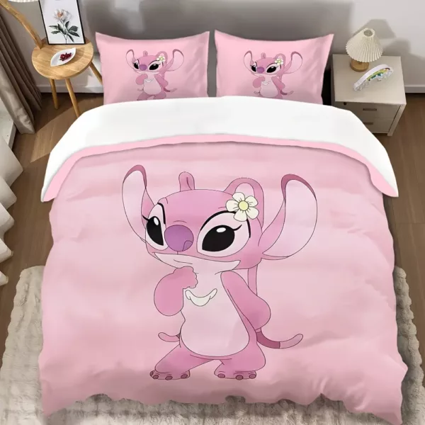 Parure de lit Lilo & Stitch 3 pièces – housse de couette douce + taies dessin animé