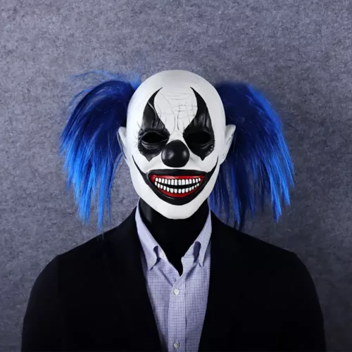 Masque clown effrayant en latex pour adulte – idéal Halloween et soirées déguisées