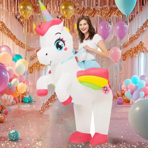 Costume licorne gonflable adulte – tenue carnaval originale avec corne scintillante