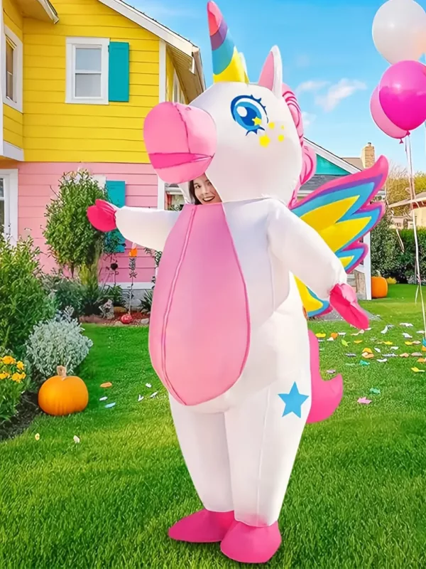 Costume licorne gonflable adulte avec ailes – déguisement original fête carnaval