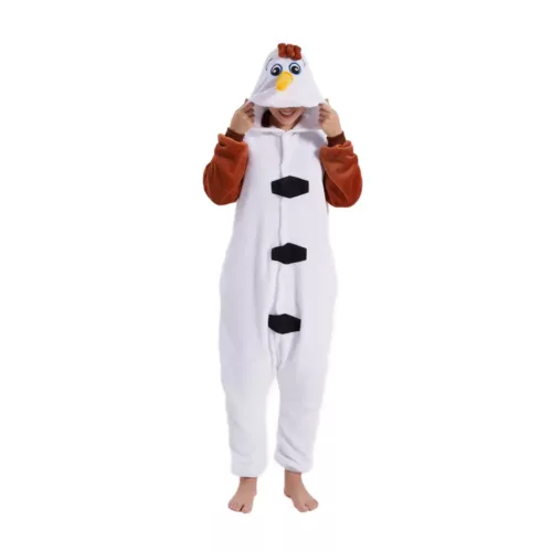 Costume bonhomme de neige Olaf en peluche – combinaison intégrale hiver et fêtes