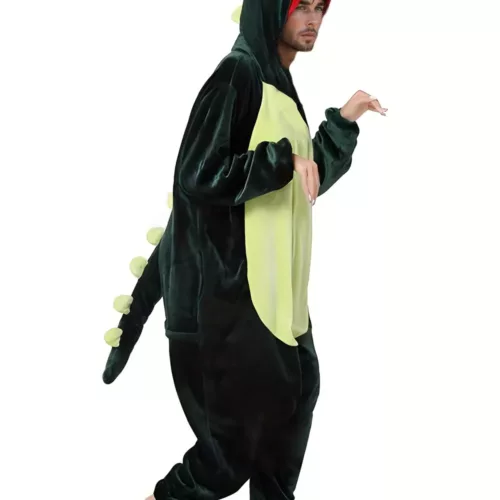 Combinaison dinosaure en peluche unisexe – costume doux pour fêtes et Halloween