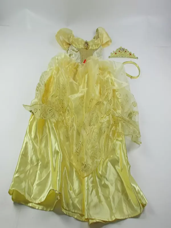 Déguisement princesse fille avec robe satinée et diadème doré inclus