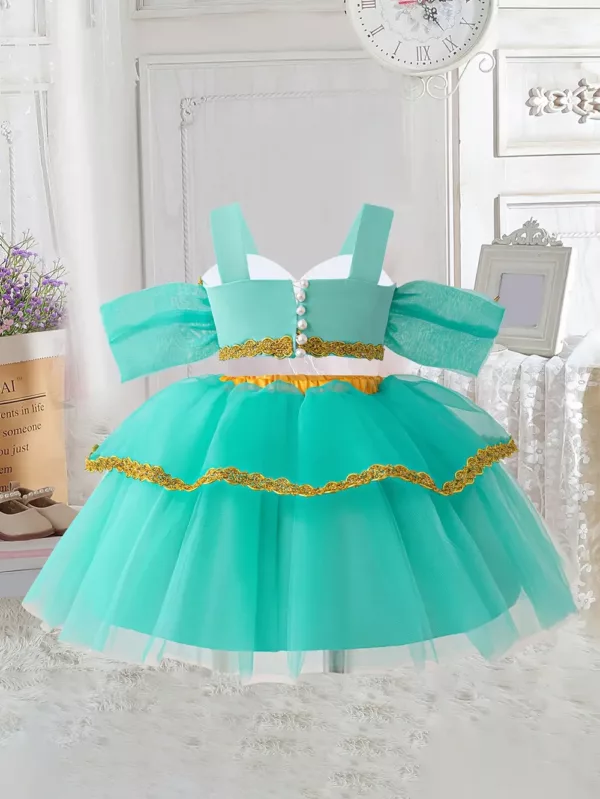 Robe de princesse bébé en tulle pailleté – tenue Halloween festive fille