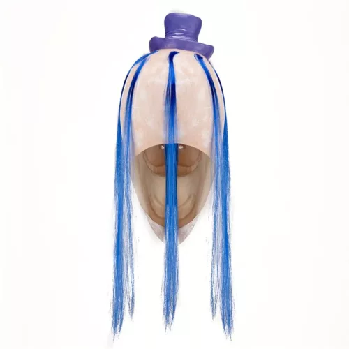 Masque de clown effrayant avec chapeau et perruque – déguisement Halloween réaliste