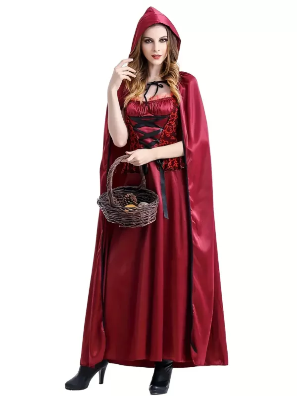 Déguisement Petit Chaperon Rouge fille – robe avec cape et manches assorties