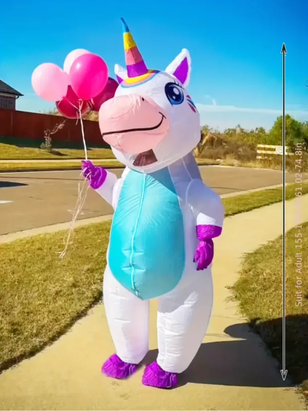 Costume gonflable licorne adulte – déguisement drôle et original cavalier