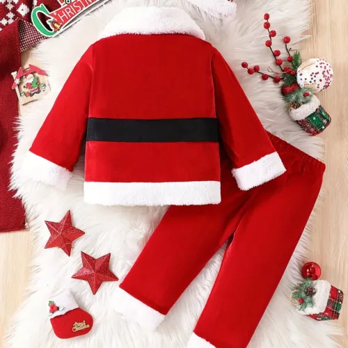Déguisement Père Noël 3 pièces – costume complet bonnet veste ceinture
