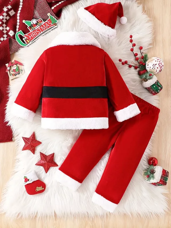 Déguisement Père Noël 3 pièces – costume complet bonnet veste ceinture