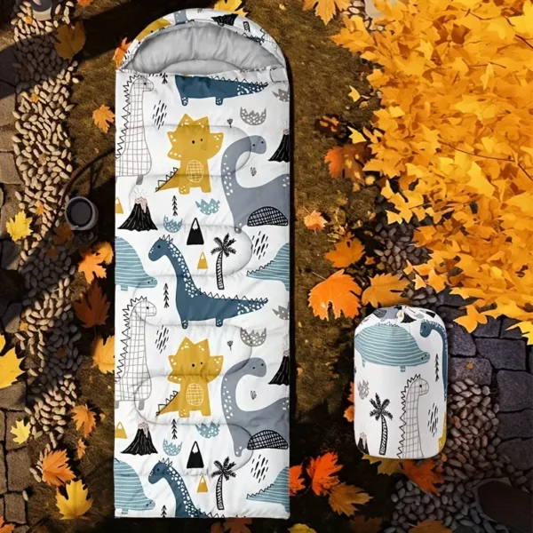Sac de couchage enfant dinosaure – doux et chaud pour camping toutes saisons