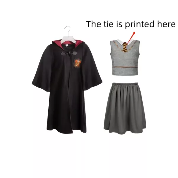Déguisement Hermione Granger fille – robe sorcière Gryffindor avec accessoires