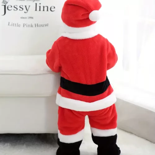 Barboteuse de Noël bébé en velours doux – combinaison chaude festive hiver