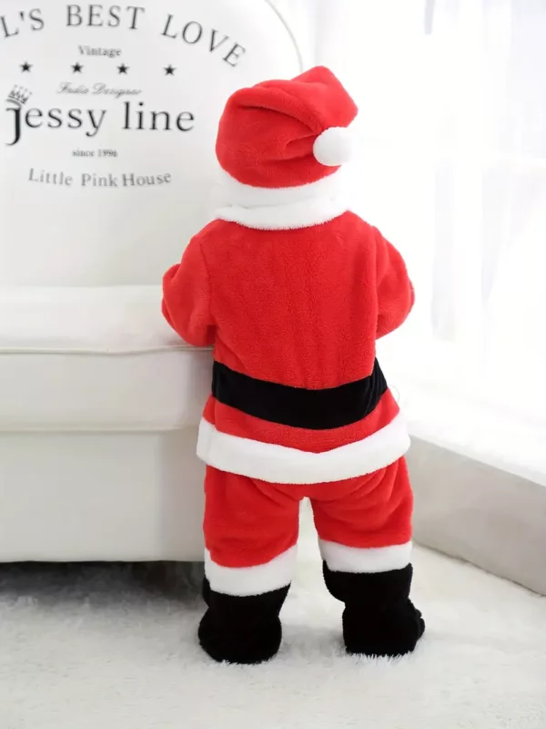Barboteuse de Noël bébé en velours doux – combinaison chaude festive hiver