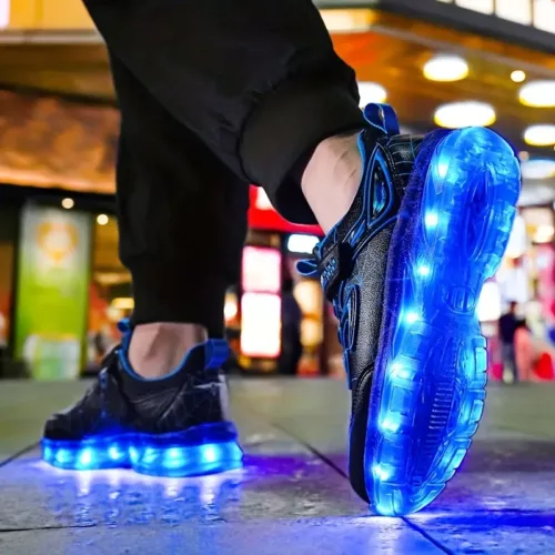 Baskets LED rechargeables USB – chaussures lumineuses mixtes pour sport et loisirs