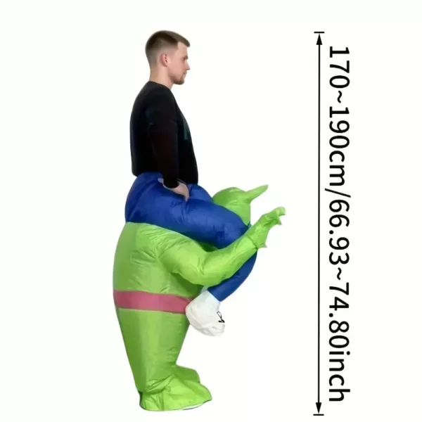 Déguisement alien gonflable adulte avec effet porté – costume original humoristique