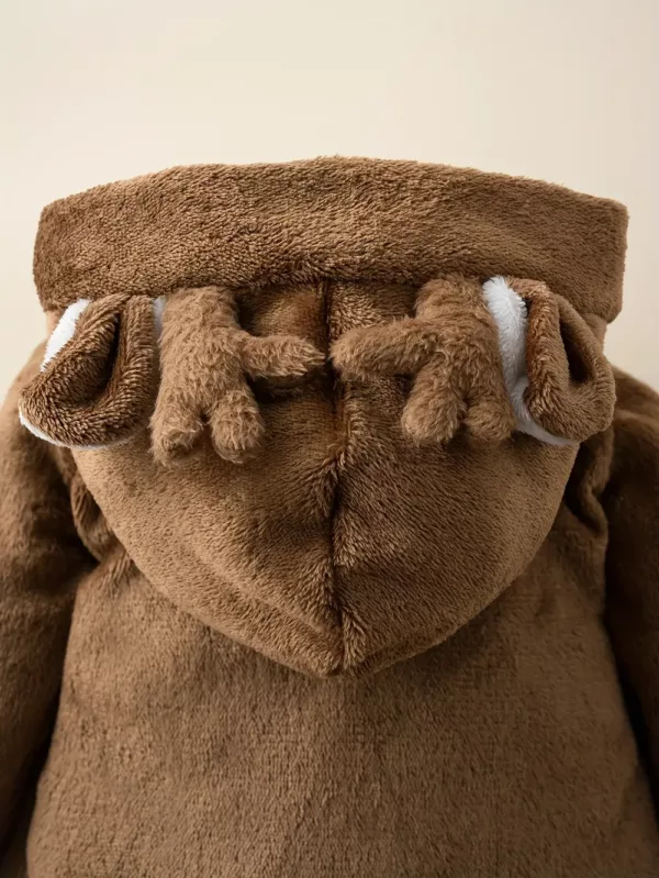 Barboteuse bébé à capuche avec oreilles 3D – motif animal doux et ludique