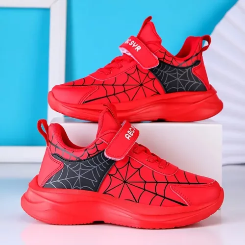 Baskets garçon motif toile d’araignée – sneakers légères sport et loisirs