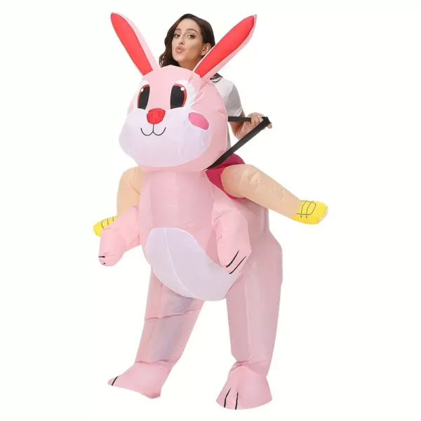 Déguisement lapin de Pâques adulte – combinaison intégrale avec tête peluche