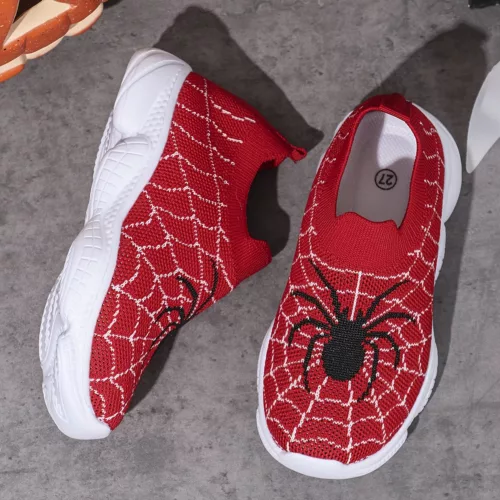 Baskets enfant motif araignée – chaussures à enfiler souples et ludiques