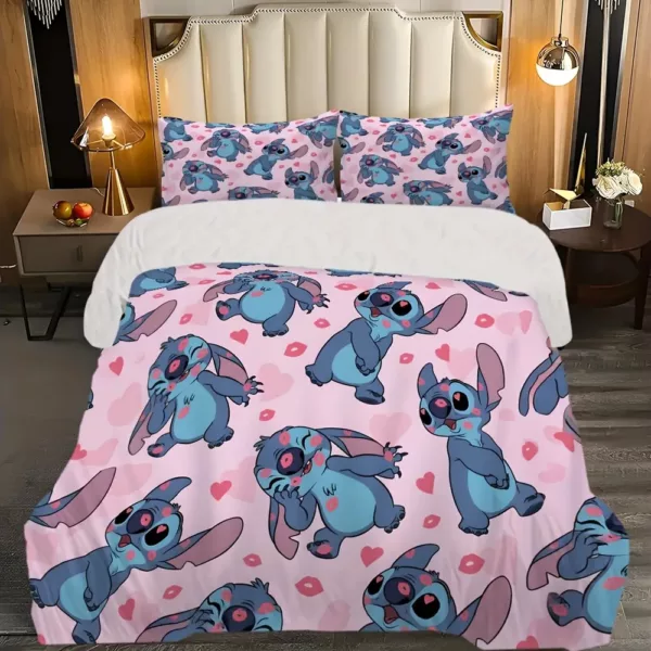 Parure de lit Lilo & Stitch 3 pièces – motif Disney enfant – coton doux