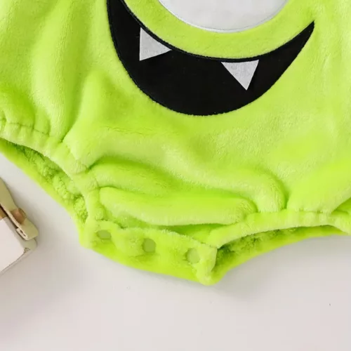 Combinaison bébé à capuche monstre 3D avec œil unique – peluche douce et mignonne