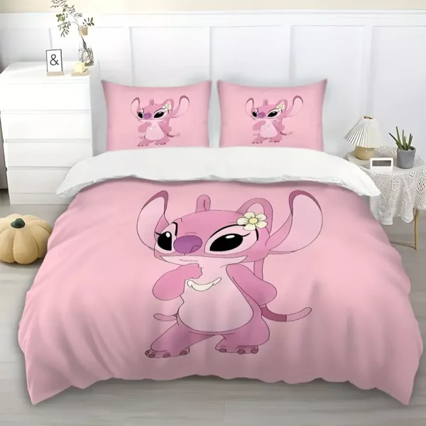 Parure de lit Lilo & Stitch 3 pièces – housse de couette douce + taies dessin animé