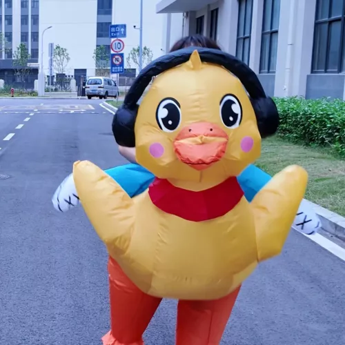 Costume gonflable canard avec casque audio – déguisement fun pour adulte