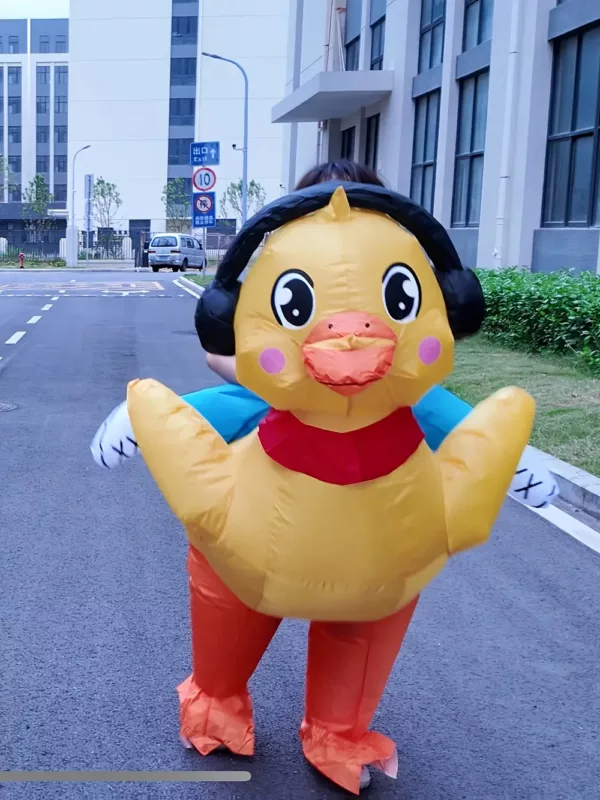 Costume gonflable canard avec casque audio – déguisement fun pour adulte