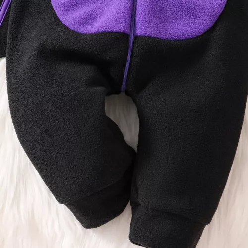 Déguisement chauve-souris enfant en peluche douce avec ailes effet velours noir