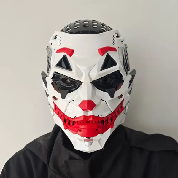 Masque clown maléfique réaliste pour Halloween – visage rieur terrifiant