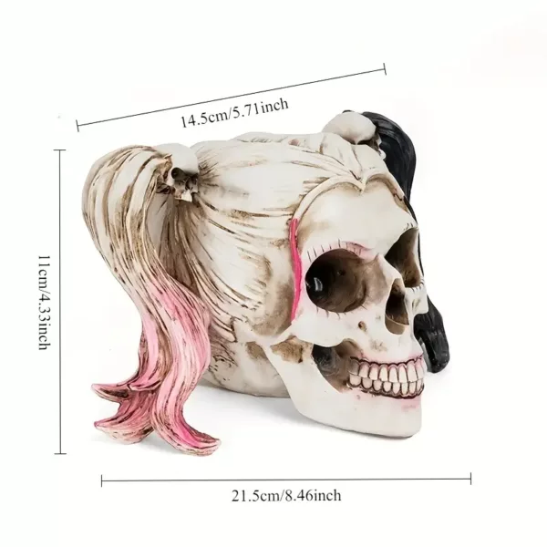 Accessoire tête de crâne en résine avec cornes – décoration Halloween réaliste