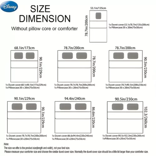 Parure de lit Stitch 2 ou 3 pièces – douce et confortable pour chambre ou dortoir