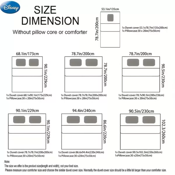 Parure de lit Stitch 2 ou 3 pièces – douce et confortable pour chambre ou dortoir