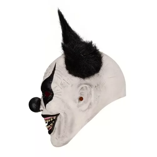 Masque de clown en latex effrayant – dents aiguisées et regard terrifiant