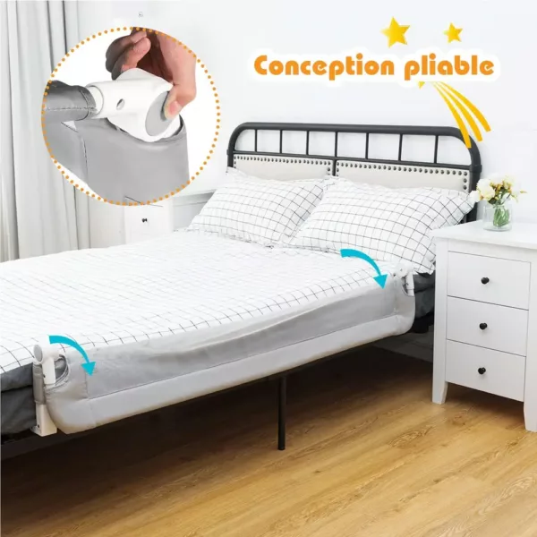 Barrière de lit enfant pliable avec sangle de sécurité – installation facile