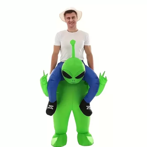 Déguisement gonflable alien adulte – costume fun alimenté par USB ou piles