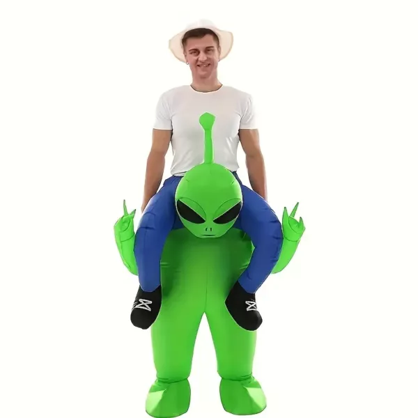 Déguisement gonflable alien adulte – costume fun alimenté par USB ou piles