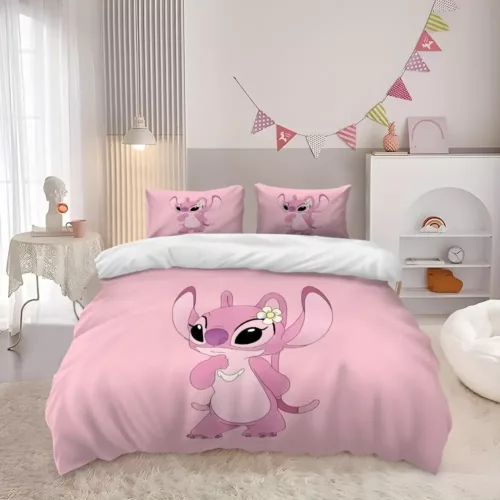 Parure de lit Lilo & Stitch 3 pièces – housse de couette douce + taies dessin animé