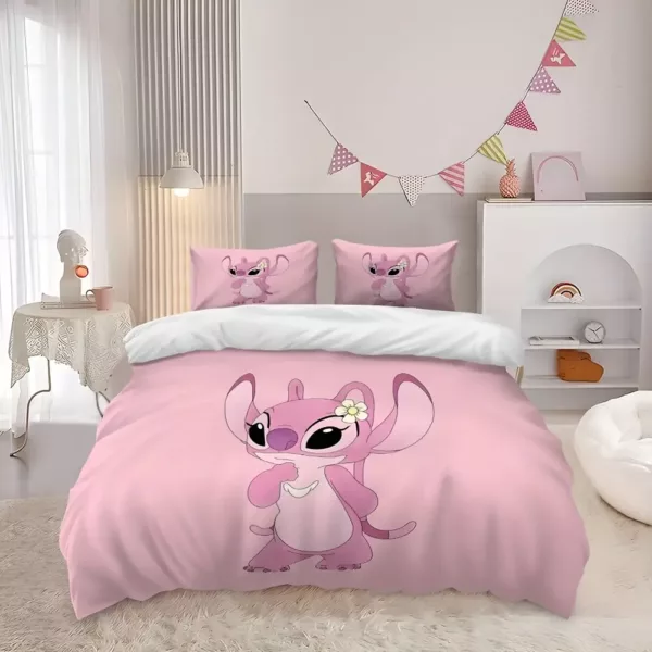 Parure de lit Lilo & Stitch 3 pièces – housse de couette douce + taies dessin animé