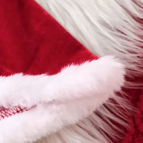 Robe bébé Noël en peluche chaude avec manches longues et bonnet assorti