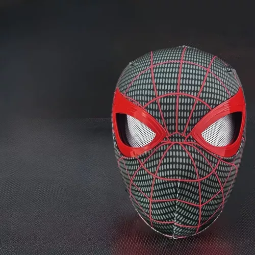 Masque Spider-Man Miles Morales avec yeux mobiles lumineux – Cosplay Halloween