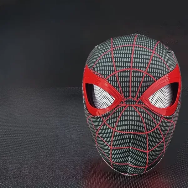 Masque Spider-Man Miles Morales avec yeux mobiles lumineux – Cosplay Halloween