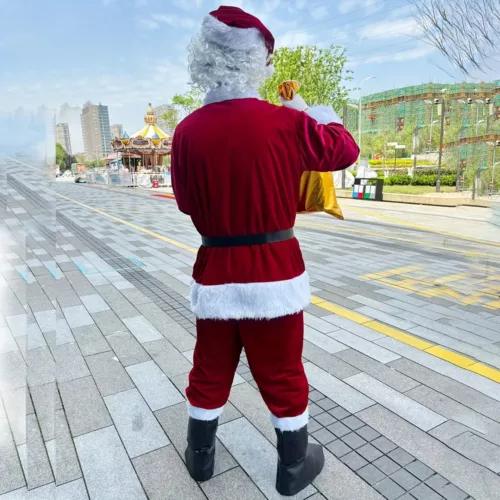 Déguisement Père Noël adulte complet – manteau, pantalon, ceinture et bonnet