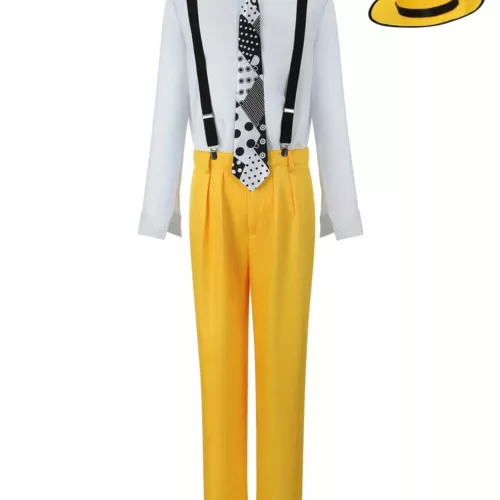 Costume homme style années 90 – ensemble déguisement jaune 5 pièces Halloween