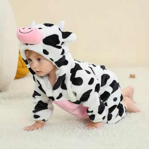 Combinaison déguisement bébé animal mignon avec capuche – douce et confortable