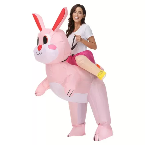 Déguisement lapin de Pâques adulte – combinaison intégrale avec tête peluche