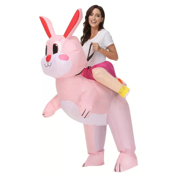 Déguisement lapin de Pâques adulte – combinaison intégrale avec tête peluche