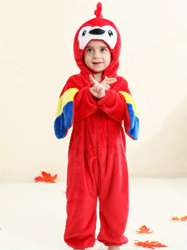 Combinaison bébé à capuche motif animal – tenue d'extérieur mi-saison enfant